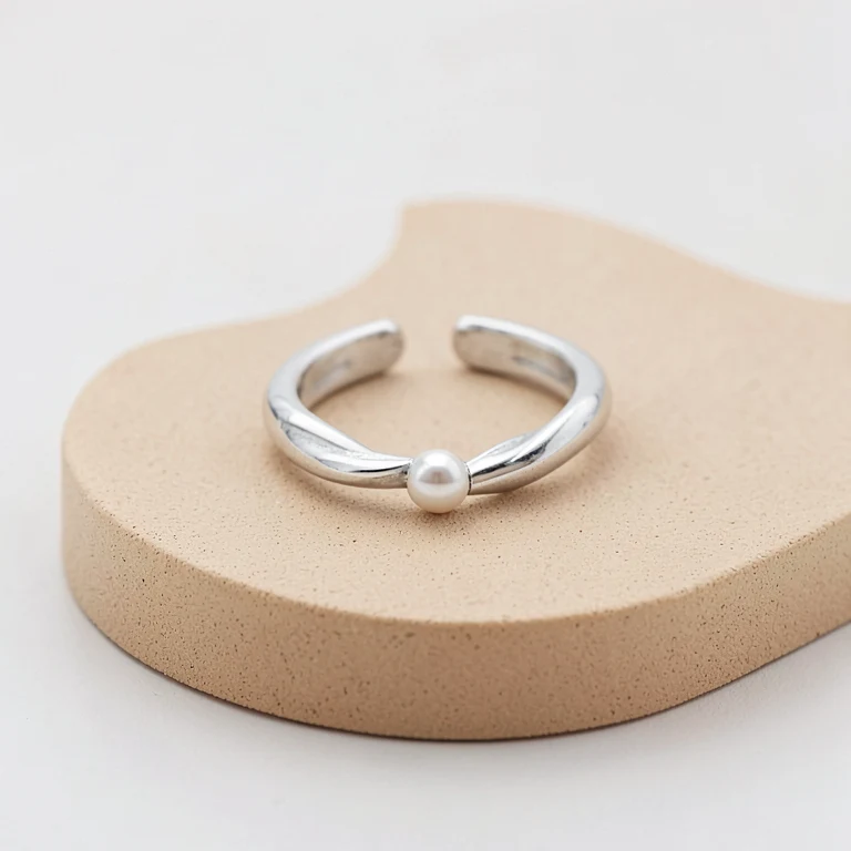 Imitation Silver-Tone Twist Ring