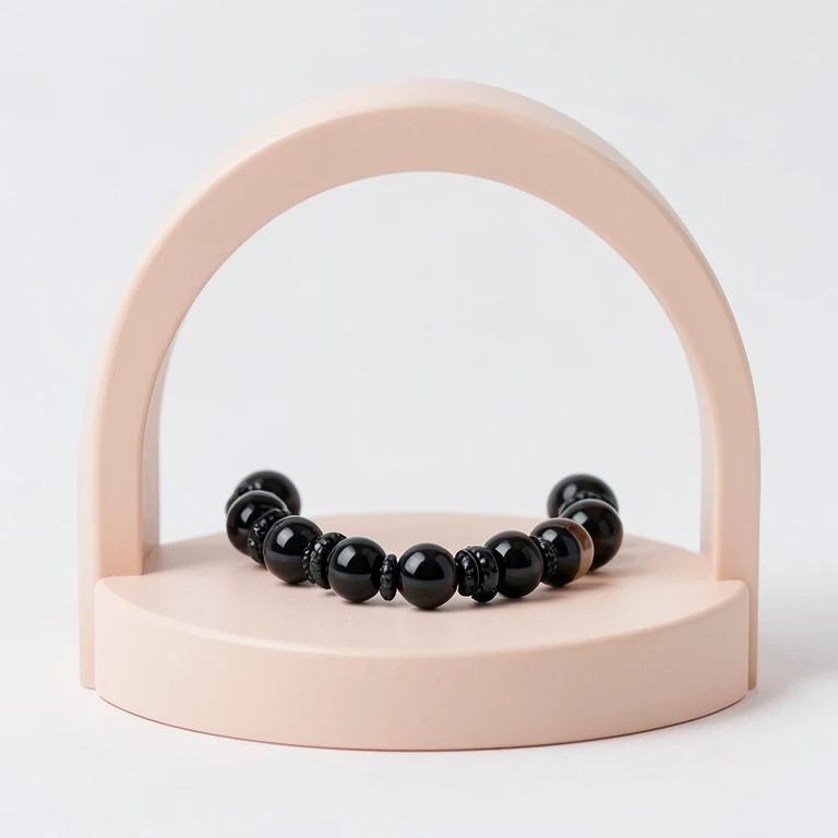Imitation Black Bead Thread Bracelet