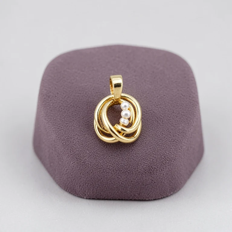 Imitation Gold-Tone Abstract Knot Pendant Charm