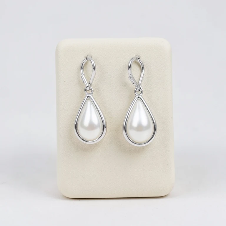 Imitation Silver-Tone Teardrop Earrings