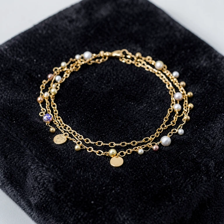 Imitation Gold-Tone Layered Chain Anklet