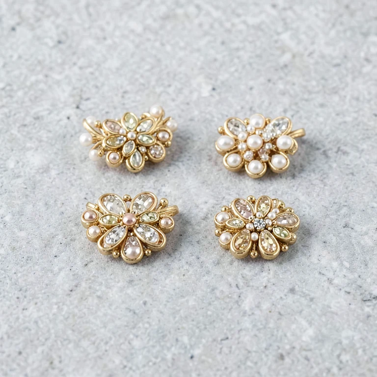 Imitation Gold-Tone Floral Brooch Set