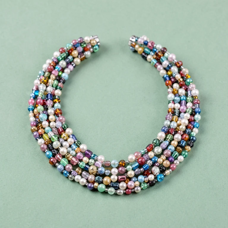 Imitation Multicolour Bead Bib Necklace