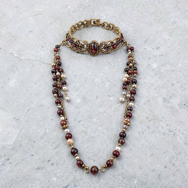 Imitation Victorian-Style Choker and Long Necklace Set