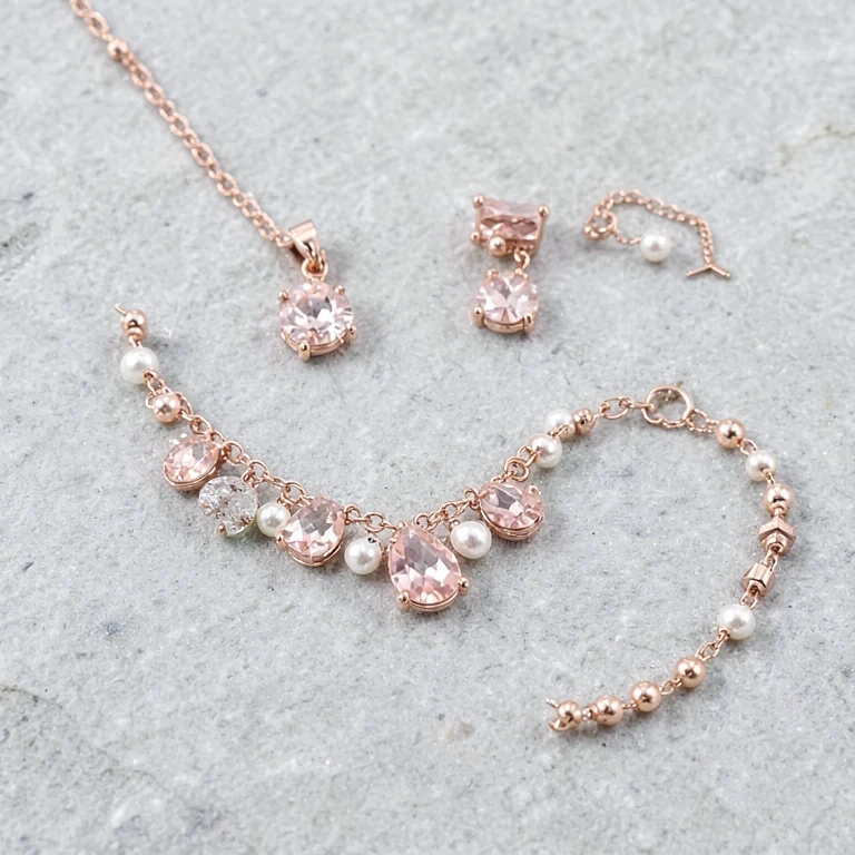 Imitation Rose-Gold-Tone Reception Necklace Set